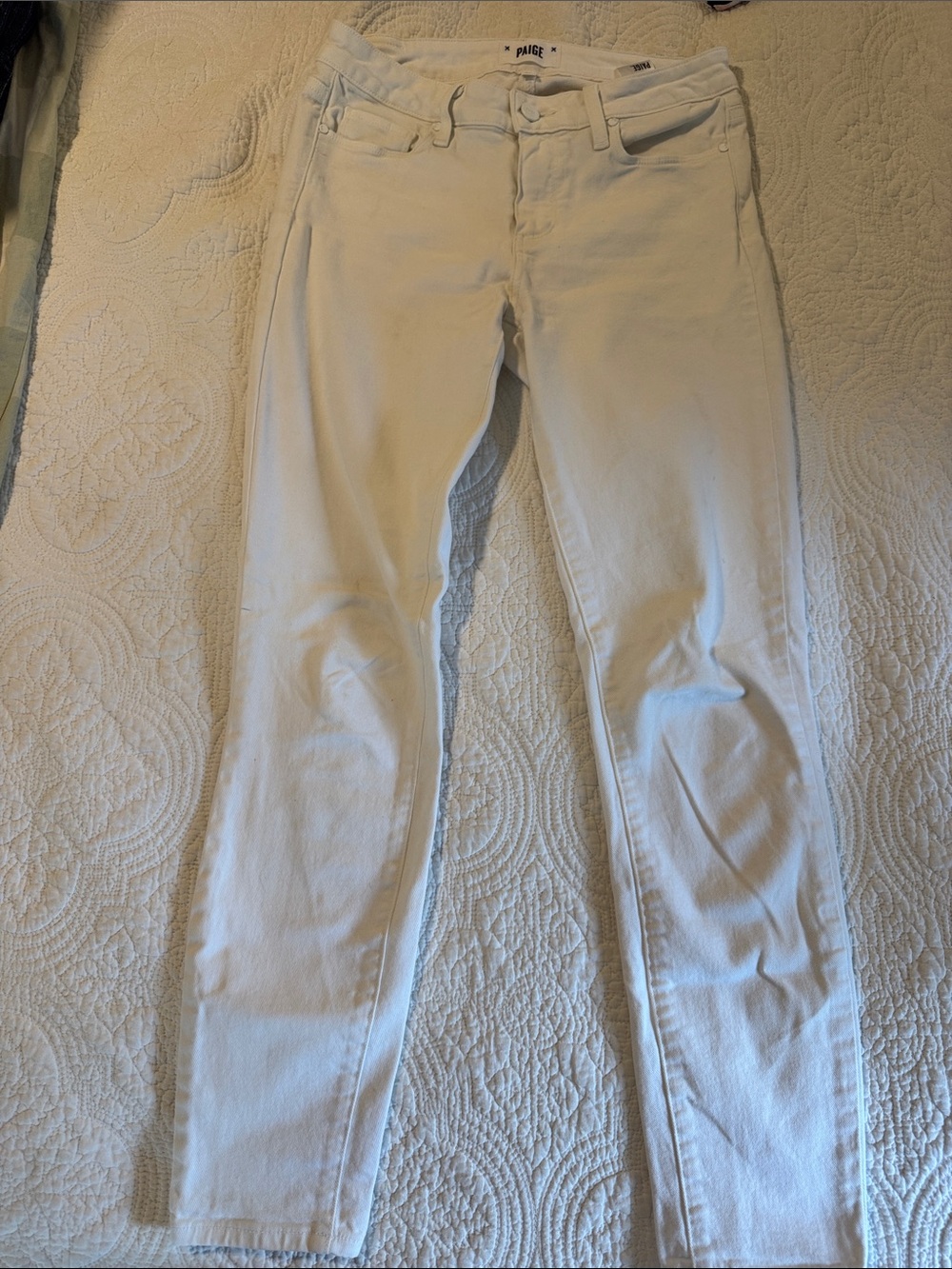 PAIGE White Verdugo Ankle Slim Fit Jeans